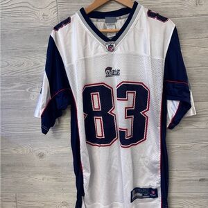 NFL Patriots White and Blue Jersey 83